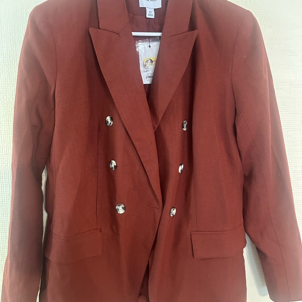 Nine West Terracotta Blazer with Metallic Accents